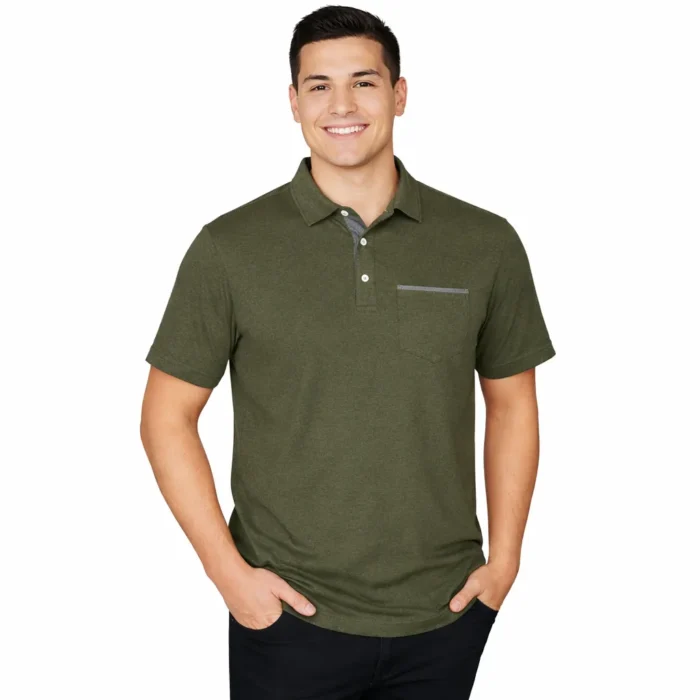 Tahari Men's Fine Cotton Interlock Shirt, Green, Size M