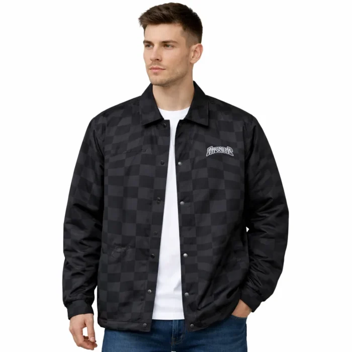 RIPNDIP CHEOKED BLACK COACHES JACKET SIZE M