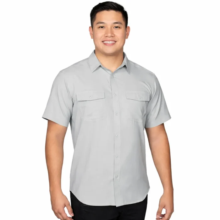 Columbia Men's OMNI-SHADE Short Sleeve Woven UPF 40 GRAY XL