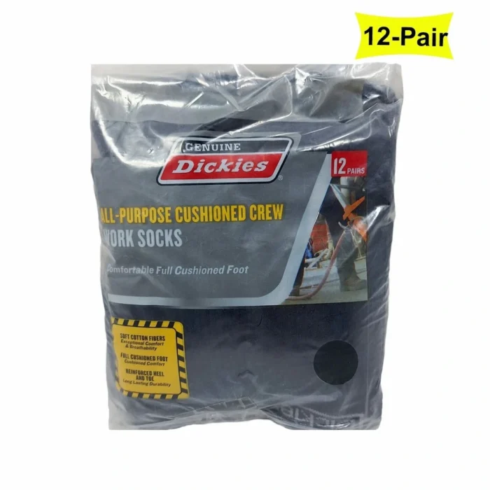 Dickies Men's Work Crew Socks, 12 Pack