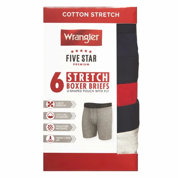 Wrangler Men's Five Star Premium red blue 6-pack M