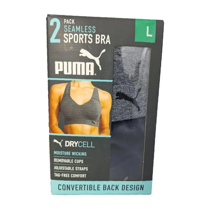 puma wome's sports bra 2 pack