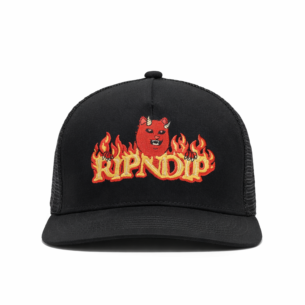 RIPNDIP Devil Work Trucker Hat Black One Size Snapback - Image 1
