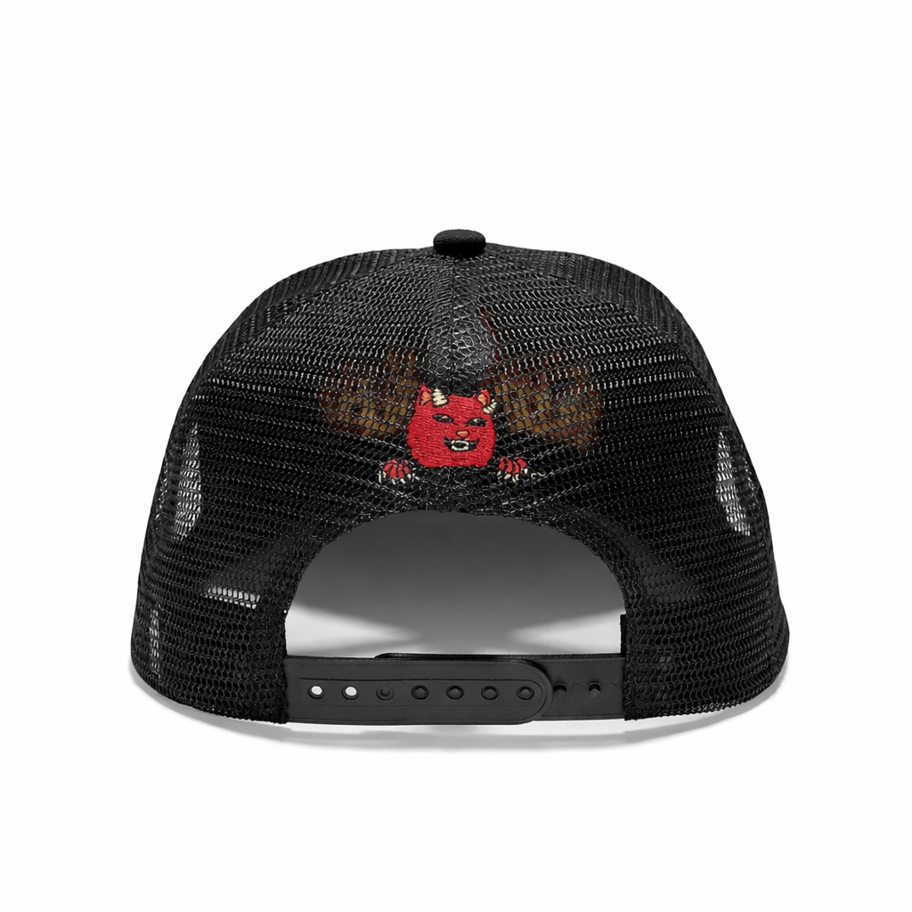 RIPNDIP Devil Work Trucker Hat Black One Size Snapback - Image 6