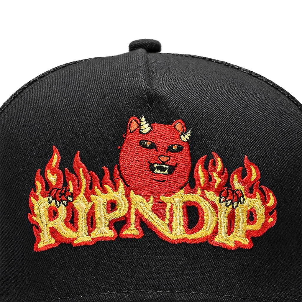 RIPNDIP Devil Work Trucker Hat Black One Size Snapback - Image 5