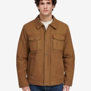 Levi's Men's Cotton Jacket, Black, Brown - Image 6