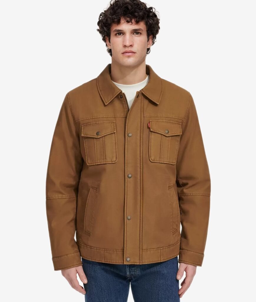 Levi's Men's Cotton Jacket, Black, Brown