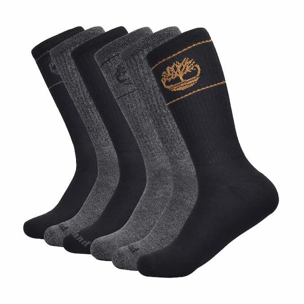 Timberland Men's Cuchioned Crew Socks 6-Pair