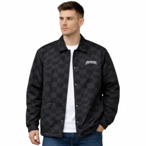 RIPNDIP CHEOKED BLACK COACHES JACKET SIZE M