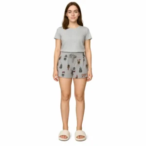 Gilly Hicks Sleep Happy Set Dogs Pugs Gray Size L