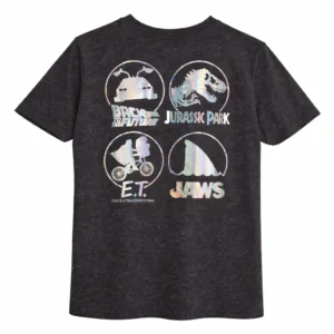 Adult Universal Studio Jaws ET Back To Future Jurassic Park Black T Shirt S-XL - Image 2