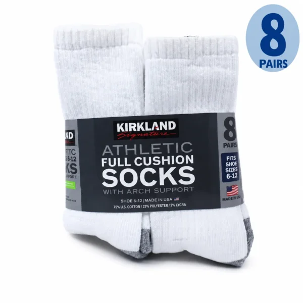 Kirkland Signature Men's 8-Pair Athletic Socks