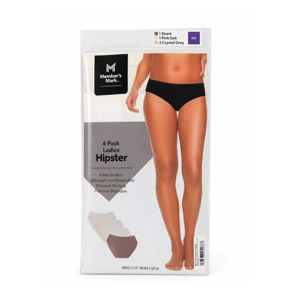 Member’s Mark Ladies Hipster Underwear 4 Pack