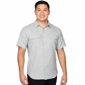 Columbia Men's OMNI-SHADE Short Sleeve Woven UPF 40 GRAY XL