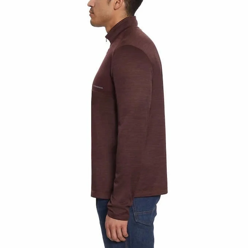G.H Bass Men's Sweater Mixed Media 1/4 Zip Red