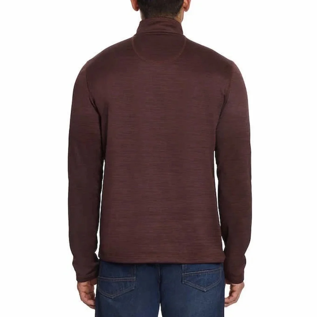 G.H Bass Men's Sweater Mixed Media 1/4 Zip Red