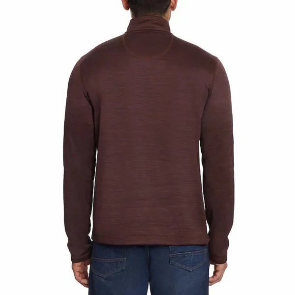 G.H Bass Men's Sweater Mixed Media 1/4 Zip Red
