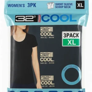 32 Degrees Cool Womens Short Sleeve Scoop Neck 3-PACK - Image 3