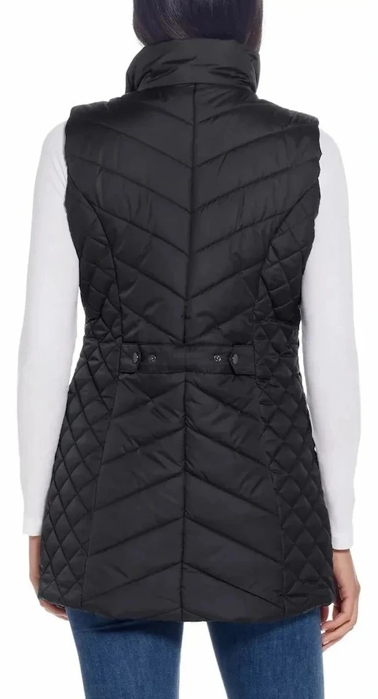 Weatherproof Women's Quilted Vest Stylish Warm Black Sz M