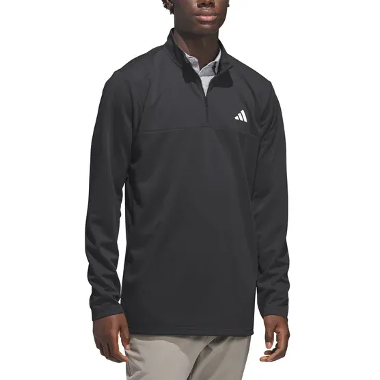 adidas Men’s Quarter Zip Pullover Jacket Regular Fit Zipper Pockets Performance