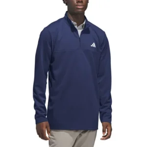 adidas Men’s Quarter Zip Pullover Jacket Regular Fit Zipper Pockets Performance - Image 2