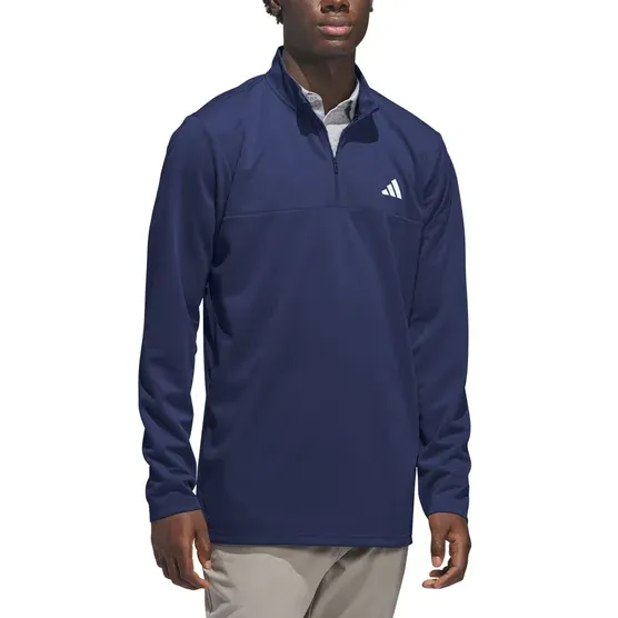 adidas Men’s Quarter Zip Pullover Jacket Regular Fit Zipper Pockets Performance