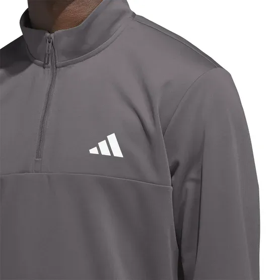 adidas Men’s Quarter Zip Pullover Jacket Regular Fit Zipper Pockets Performance