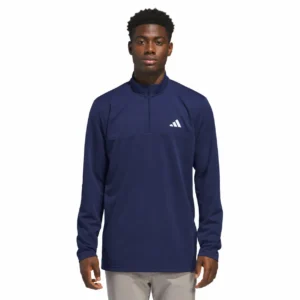 adidas Men’s Quarter Zip Pullover Jacket Regular Fit Zipper Pockets Performance