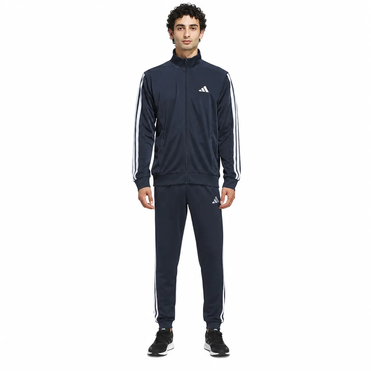 adidas Men’s Tricot Track Jacket Full Zip Athletic Slim Fit - Image 1