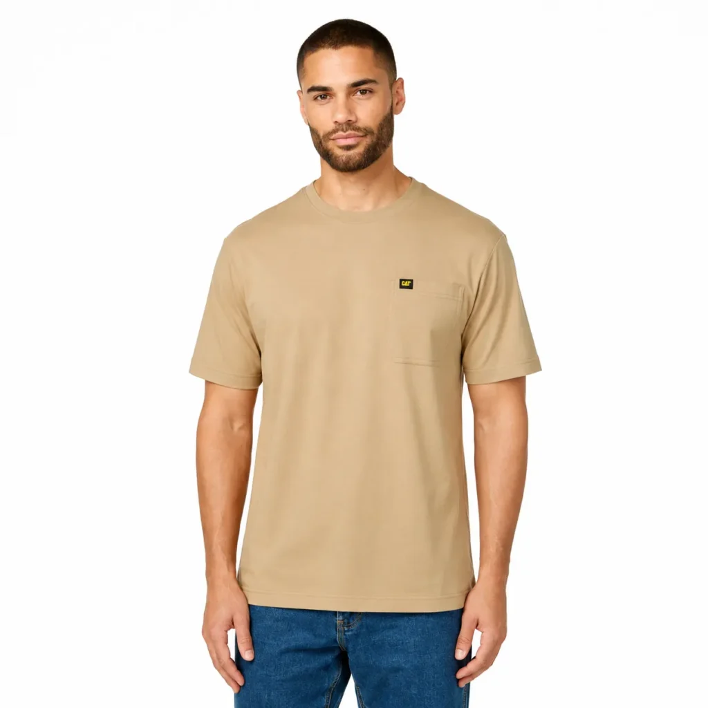 CAT Men’s Pocket T-Shirt Short Sleeve New