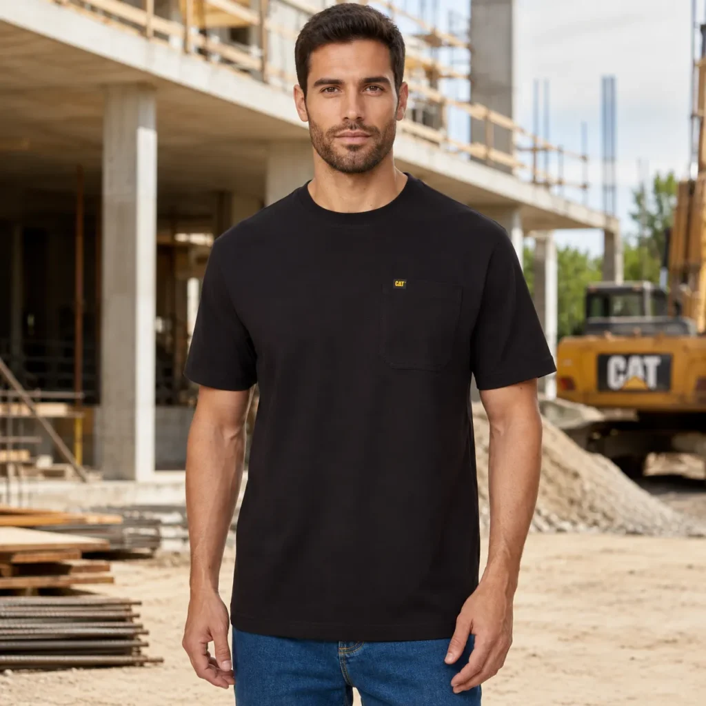 CAT Men’s Pocket T-Shirt Short Sleeve New