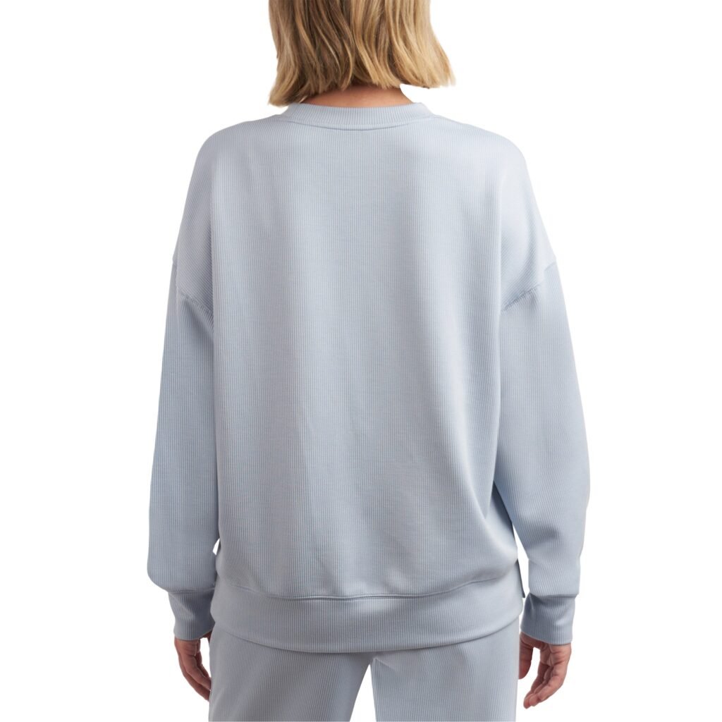 Kirkland Signature Women's Ribbed Crewneck - Relaxed Fit & Heavyweight