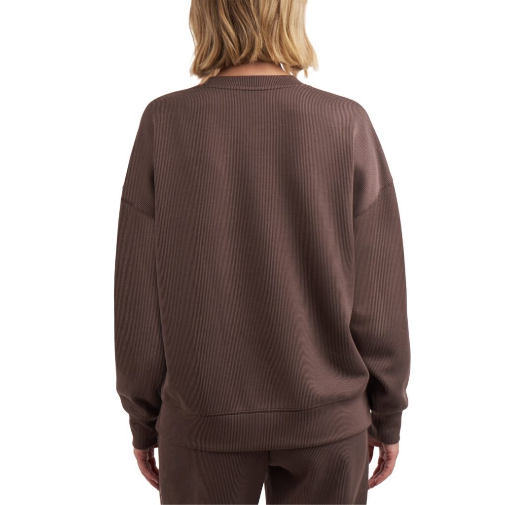 Kirkland Signature Women's Ribbed Crewneck - Relaxed Fit & Heavyweight