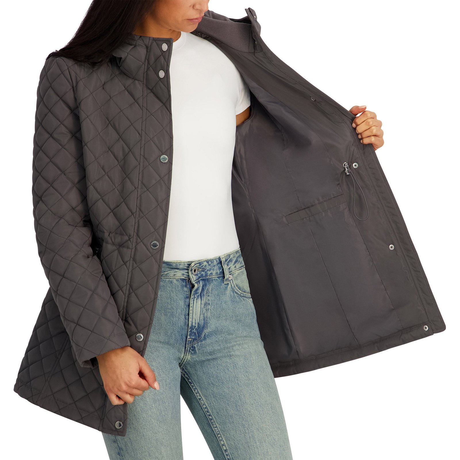 Kenneth Cole Women's Quilted Jacket - Lightweight with Adjustable Hood - Image 8