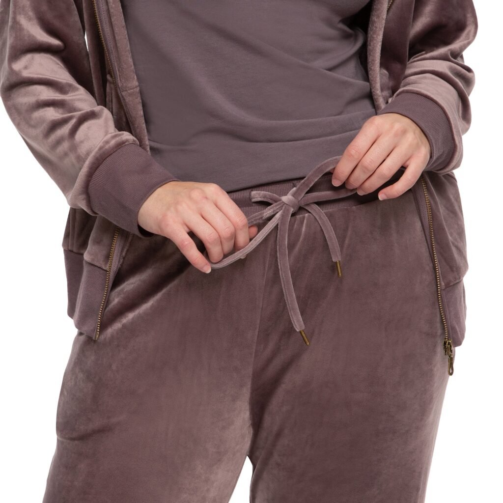 Felina Women's Track Suit - Velour Full-Zip Hoodie and Open Bottom Pant