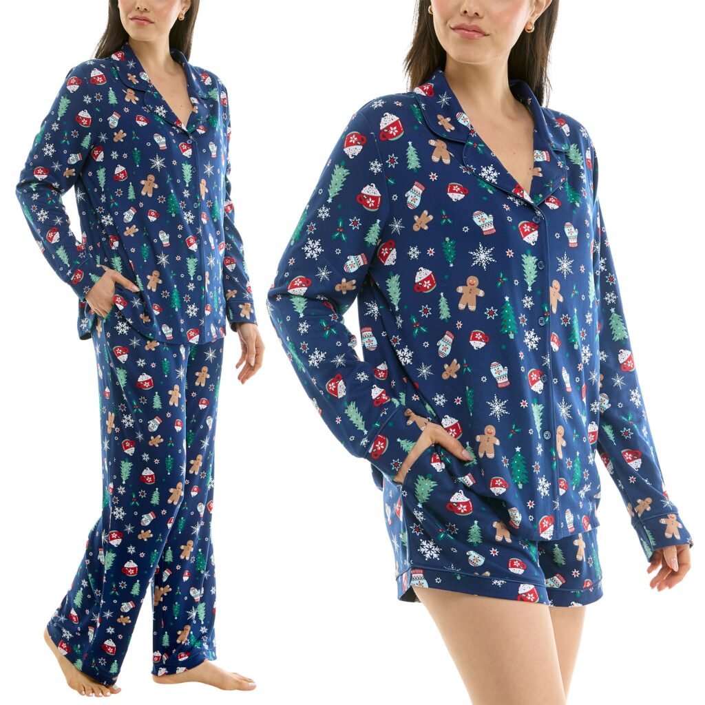 Jaclyn Women's PJ Set - 3-Piece Notch Collar Sleepwear
