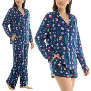 Jaclyn Women's PJ Set - 3-Piece Notch Collar Sleepwear - Image 5