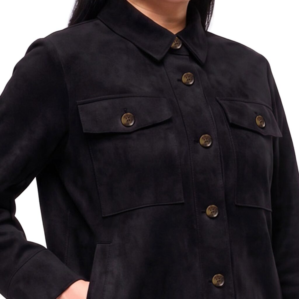 Banana Republic Women's Faux Suede Shirt Jacket – Regular Fit, Soft Fabric
