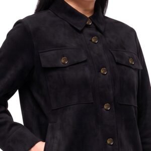 Banana Republic Women's Faux Suede Shirt Jacket – Regular Fit, Soft Fabric - Image 12