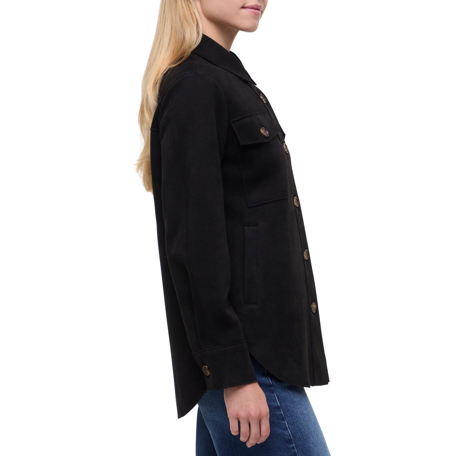 Banana Republic Women's Faux Suede Shirt Jacket – Regular Fit, Soft Fabric - Image 10