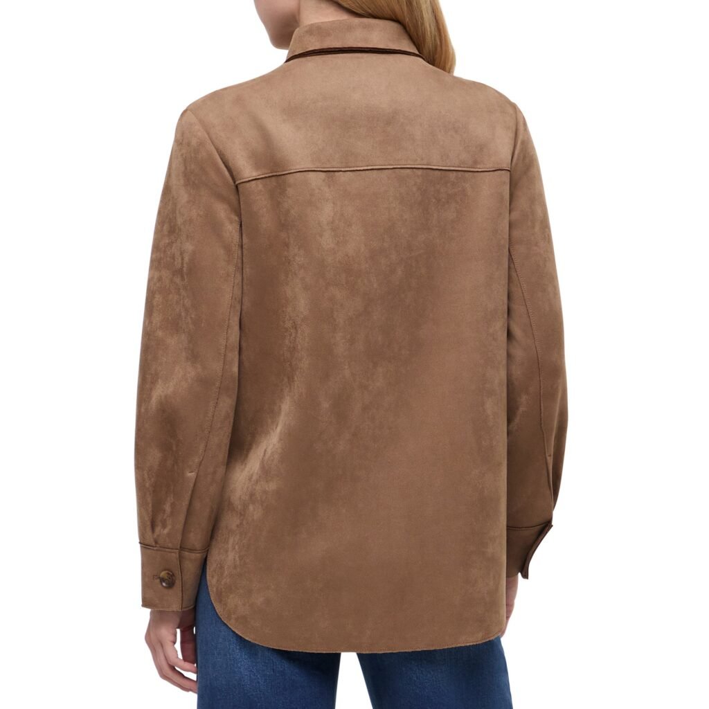 Banana Republic Women's Faux Suede Shirt Jacket – Regular Fit, Soft Fabric