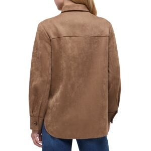 Banana Republic Women's Faux Suede Shirt Jacket – Regular Fit, Soft Fabric - Image 7