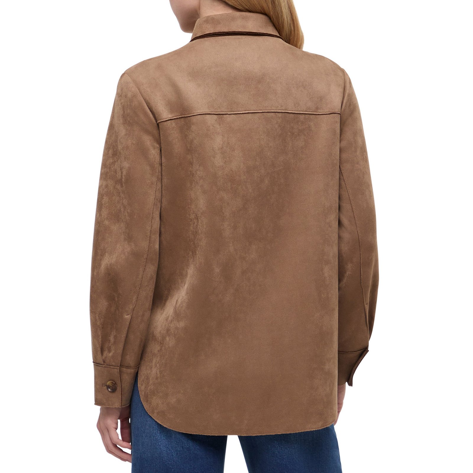 Banana Republic Women's Faux Suede Shirt Jacket – Regular Fit, Soft Fabric - Image 7