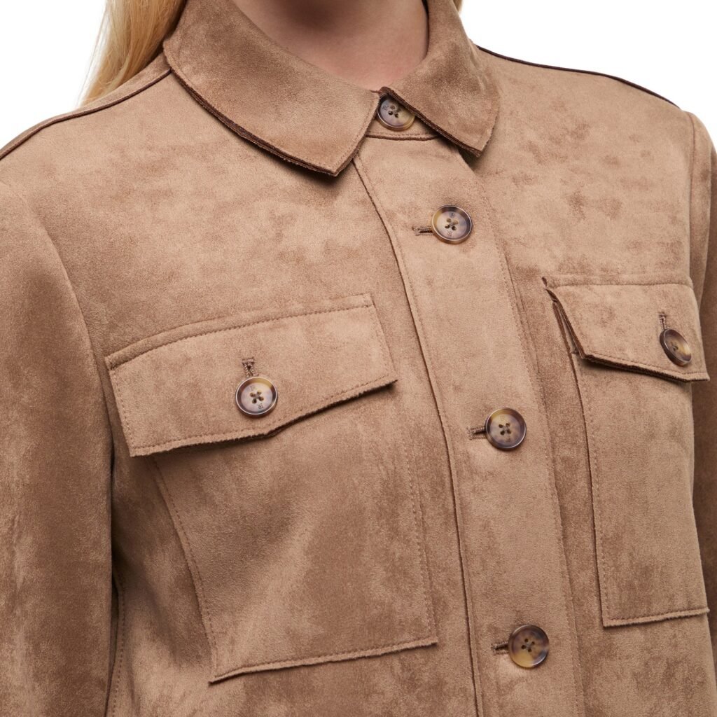 Banana Republic Women's Faux Suede Shirt Jacket – Regular Fit, Soft Fabric