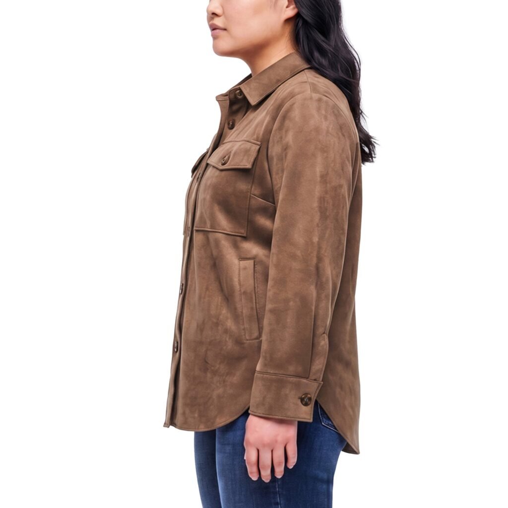 Banana Republic Women's Faux Suede Shirt Jacket – Regular Fit, Soft Fabric