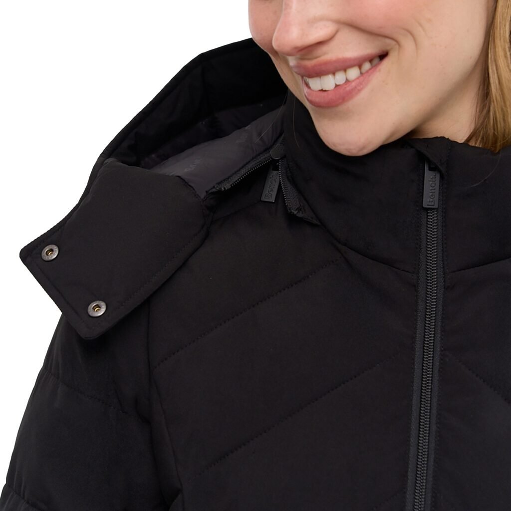 Bench Women's Long Puffer Jacket - Water Repellant, Wind Resistant