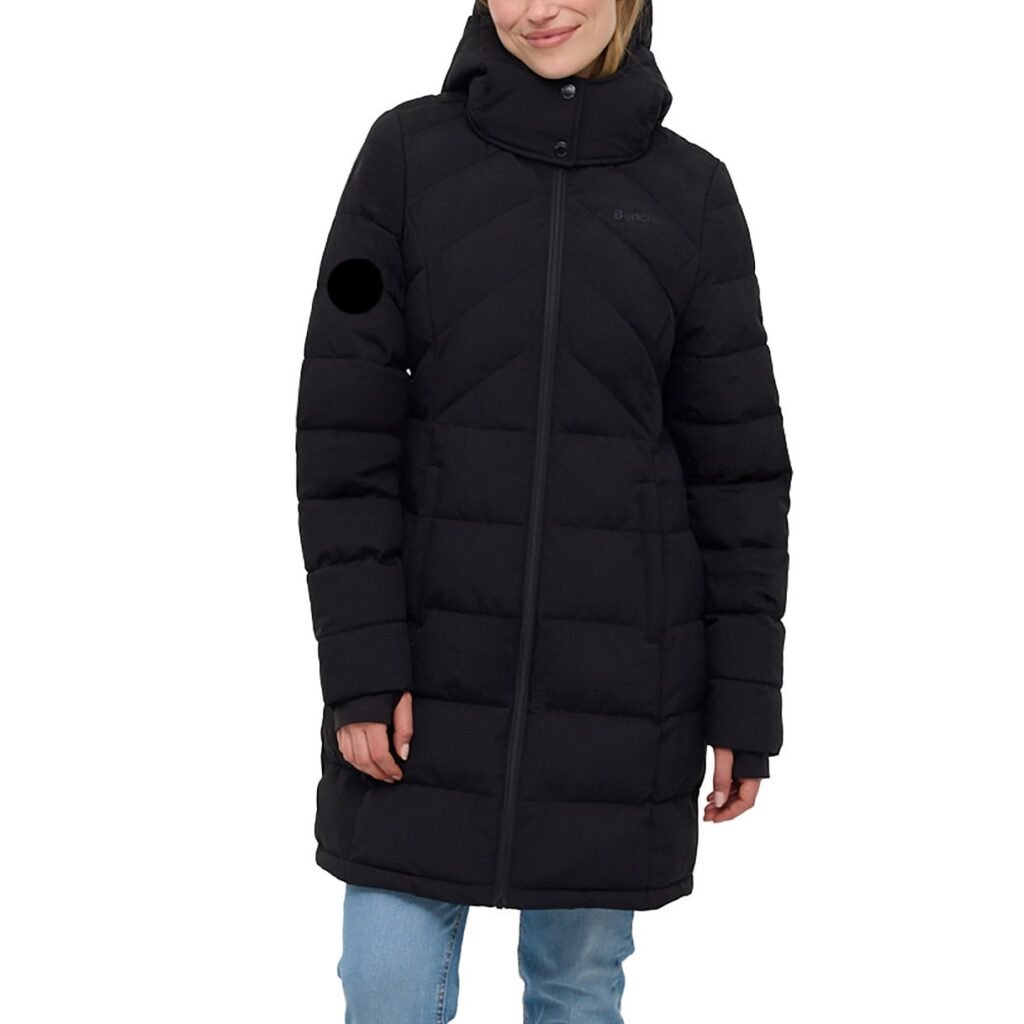 Bench Women's Long Puffer Jacket - Water Repellant, Wind Resistant