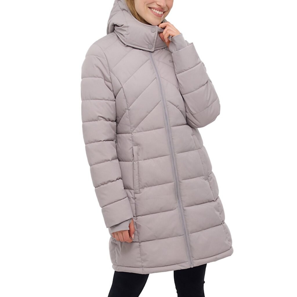 Bench Women's Long Puffer Jacket - Water Repellant, Wind Resistant