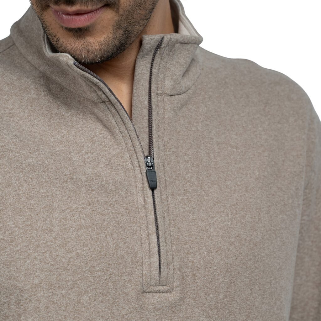 Jachs Men's Quarter Zip Featuring Stand-Up Collar and YKK Zipper
