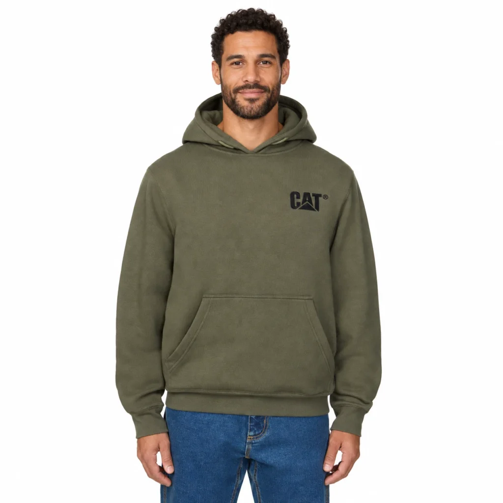 Caterpillar Men's Hooded Sweatshirt with Heavyweight Fabric